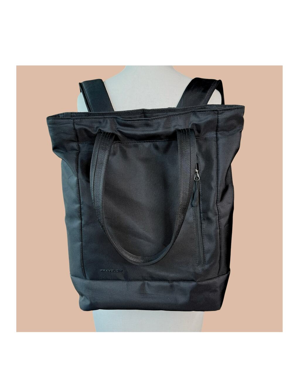 Travelon Unisex Anti Theft Laptop Convertible Backback Tote Travel Bag Black